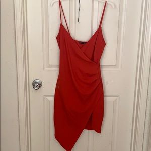 Red spaghetti strap dress